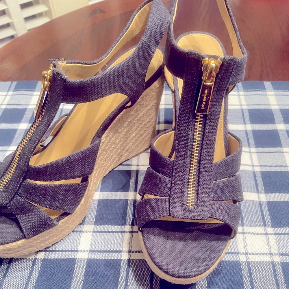 Michael Kors wedge shoes, navy blue